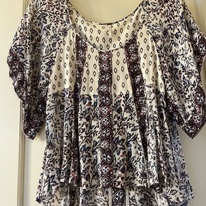 Free People blouse, boho, relaxed fit.